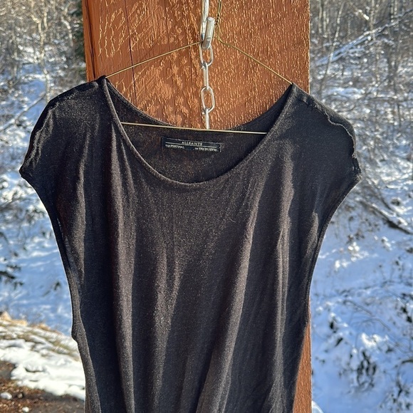 All Saints Riviera draped Dress in black small angora original - Picture 6 of 11